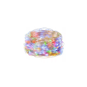 Guirlande lumineuse LED RVB de 4 m avec fil de cuivre et pile bouton, idéale pour décorer les intérieurs et les extérieurs lors des fêtes - Product Image 1