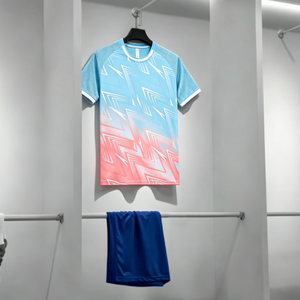 <span class=keywords><strong>Ensemble</strong></span> de maillots de football à imprimé dégradé, uniforme de football respirant à séchage rapide, kit d'entraînement d'équipe avec impression de logo personnalisé pour adultes et jeunes - Product Image 3