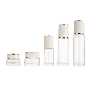 Phong Cách Tự Nhiên Rõ Ràng Mỹ Phẩm Chai Thủy Tinh Đặt Hàn Quốc Skincare Rỗng Chai Jar Với Bơm Cho Tóc Tăng Trưởng Nước Hoa Huyết Thanh Dầu - Product Image 2