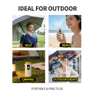 Paraguas de Golf Portátil con Apertura Automática, Resistente al Viento, Ventilador de Refrigeración Todo en Uno, Recargable, Cinco Velocidades Ajustables, Mini Enfriador - Product Image 5
