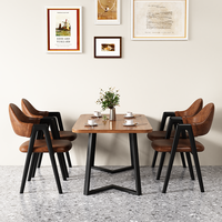 Combinaison table et chaises vintage pour restaurant, table rectangulaire commerciale pour café, une table et quatre chaises
