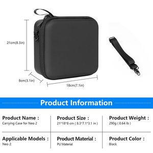 Étui rigide portable Amazear pour DJI Neo 2, sac de transport protecteur en cuir PU avec intérieur doux pour batteries et accessoires de drone - Product Image 6