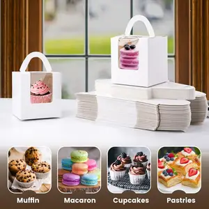 Schlussverkauf Hochzeitstortenbox hochwertige Tortenbox mit Fenster für Party Kuchen Plätzchen Kekse Muffin Schokolade Makron