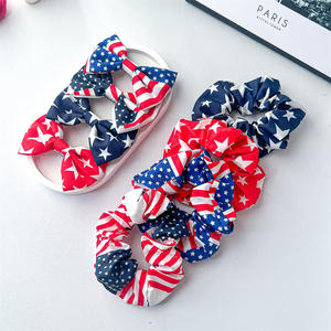 Diadema con lazo de la bandera estadounidense para el Día de la Independencia, cinta de satén para el cabello, decoraciones para fiestas de primavera, transfronterizas, para el mercado norteamericano. - Product Image 3