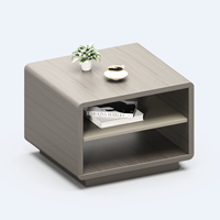 Table de réception de bureau rectangulaire large sur mesure, design industriel, avec rangement multi-compartiments, en bois, pour cadre dirigeant