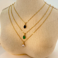 Collier pendentif ovale à la mode, Joyas De Acero Inoxidable Al Por Mayor, bijoux en acier inoxydable plaqué or multicolores
