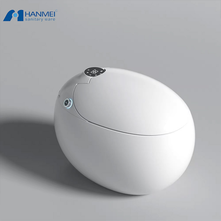 Unique Egg Shape Smart Toilet Seat Heated Electric With Remote Control Included One Piece Design Automatic Sensor WC