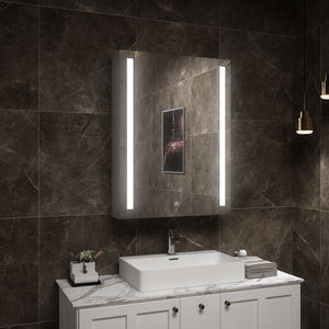 Miroir intelligent de salle de bain avec lumière LED anti-buée, CCT réglable, armoire à pharmacie murale, design moderne - Product Image 1