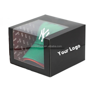 Caja de sombrero de tablero Kraft personalizada con tapa transparente al por mayor gorra de béisbol personalizada biodegradable cajas de envío - Product Image 5