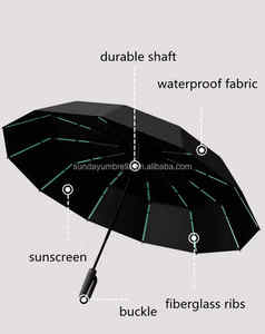 Hebilla de anillo automática personalizada, paraguas a prueba de viento fácil de llevar, regalos de negocios, paraguas para días soleados y lluviosos, Impresión de logotipo - Product Image 2