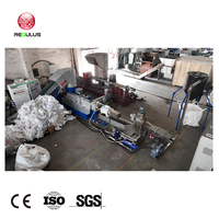 Système de recyclage de film LLDPE certifié CE, compresseur monophasé, ligne de granulation verticale à anneau d'eau avec découpe de granulés