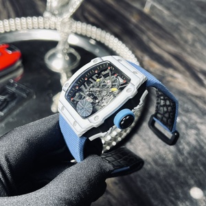 A trendy new high-end luxury men's mechanical <b>watch</b> with power reserve, waterproof <b>rubber</b> strap and skeletonized dial - Product Image 2