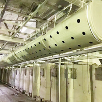 Système de conduits d'air textiles ignifuges de niveau B1 gris industriel pour l'évacuation des airsocons en usine et atelier CVC