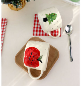 Taza de Café Original de Apple con Diseño de Árbol de Navidad, Linda Taza de Cerámica para Agua, Taza para Desayuno - Product Image 3