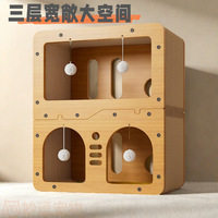 Nouveau T2061 Niche pour animaux de compagnie modulable avec rangement pratique, griffoir et maison pour chat