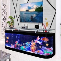 Table basse rectangulaire en verre acrylique de luxe pour la maison avec aquarium pour poissons, fabriquée en verre de haute qualité