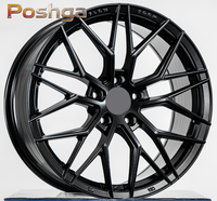 Rines de Aleación para Automóvil de 15 16 17 18 19 Pulgadas, 4x100 5X114.3 5x105 5x112, Ruedas Multirradio Cóncavas Negras para Automóviles de Pasajeros, para BMW, Audi
