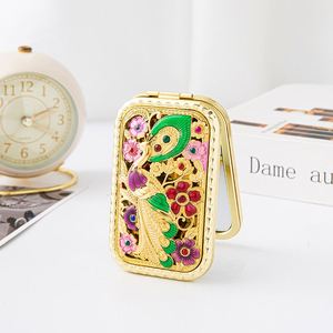 Vintage Golden Makeup <b>Mirror</b> Portable Folding <b>Compact</b> <b>Mirror</b> for Women, Retro Metallic Travel Pocket <b>Mirror</b> Wholesale - Product Image 6