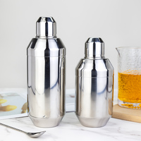 Shaker à cocktails personnalisé avec logo, 580 ml/730 ml, passoire intégrée, acier inoxydable 304, shaker à martini 3 pièces, OEM