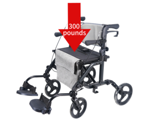 Deambulatore in Fibra di Carbonio Ultra Leggero MZU, Ausilio per la Riabilitazione Specifico per Anziani, Carrello Pieghevole con Ruote - Product Image 4