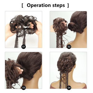 Perruque synthétique en fibre haute température, 24 pouces, effet désordonné et volumineux, noir et blond, avec extension <span class=keywords><strong>queue</strong></span> <span class=keywords><strong>de</strong></span> <span class=keywords><strong>cheval</strong></span> à anneau - Product Image 4