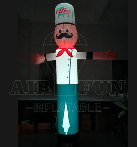 Tubo inflable de personaje ondulante de bienvenida personalizado de 3M, hombre, bailarín del cielo, hombre, cocinero, bailarín de aire, Chef, inflables, publicidad - Product Image 1