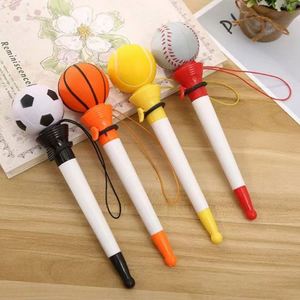 Sports Ball Shape Plastic Ballpoint <b>Pens</b> Lanyard Assorted Soccer Basketball Tennis Baseball UV Printing Fun Stationery Office - Product Image 1