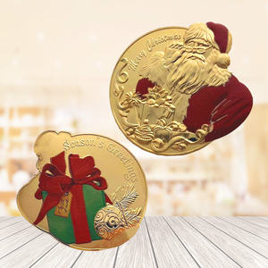 Werbe-Weihnachts-Wunschmünze eines chinesischen Herstellers, 3D-Messingmünze, beidseitig geprägt mit Weihnachtsmann, versilberte Challenge-Münze - Product Image 3