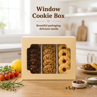 Scatola per Biscotti Personalizzata in Cartone Biodegradabile con Finestra, per Imballaggio Alimentare e Prodotti da Forno