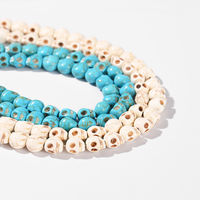 Perles en vrac en howlite blanche en forme de tête de crâne, perles squelette sculptées pré-percées, pour la fabrication de bijoux gothiques d'Halloween, vente en gros en vrac