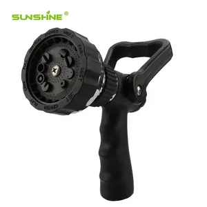 SUNSHINE Irrigação de jardim com bico de metal para irrigação, pistola de pulverização de água com 10 padrões e grande saída, mangueira de água