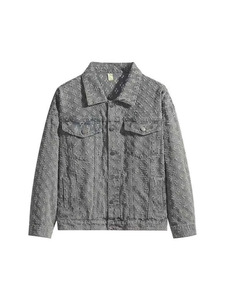 Costume <span class=keywords><strong>en</strong></span> jean pour <span class=keywords><strong>homme</strong></span>, veste polyvalente printemps-automne avec motif jacquard, chemise à col décontractée et tendance, pantalon <span class=keywords><strong>large</strong></span> - Product Image 3
