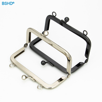 10.5cM bricolage sac accessoires lisse sac à main cadre baiser fermoir femmes portefeuille alliage serrure poignées carré sac à main poignée