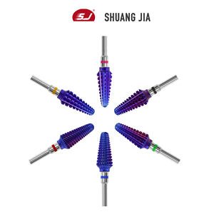 SHUANGJIA Purple <span class=keywords><strong>Tornado</strong></span> 6,8mm brocas de carburo para uñas fresas profesionales manicura portátil herramientas duraderas para uñas salón - Product Image 3