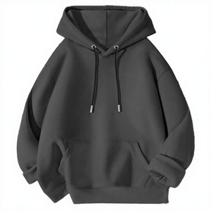 Men's Style Minimalist Hooded <b>Fleece</b> Pullover Sweatshirt Polyester/Cotton 300g Fabric Weight Solid Lining Loose Fit Winter - Product Image 2