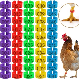 Anillas <span class=keywords><strong>de</strong></span> Identificación para Aves <span class=keywords><strong>de</strong></span> Corral, Multicolores y Numeradas, <span class=keywords><strong>de</strong></span> Plástico con Clip, para Pollos, Patos, Gansos y Pavos - Product Image 1