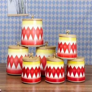 Tarro de cerámica Chaozhou para especias de 3.1-4L con tapa hermética de madera y perilla de cristal para almacenamiento en la cocina - Product Image 2