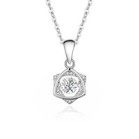 Collier en Moissanite 5mm, Pierre Bleue, Pendentif Géométrique Bouclier Halo CZ pour Femme, Argent Sterling 925, En Stock, Bijoux en Gros