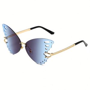 Gafas de Sol Personalizadas con Logotipo, Moda 2025, Sin Montura, Estilo Punk, Protección UV400, Montura de Mariposa, Metálicas, para Mujer - Product Image 6