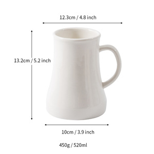 Mug à bière en céramique personnalisé 501-600 ml grande capacité blanc pour usage domestique, cadeaux, sur commande - Product Image 2