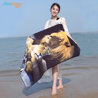 microfibre suede sand free beach towel with custom personalized printing light weight quick dry beach towel