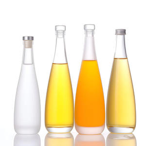 Bouteille de boisson en verre transparent givré en forme de cône avec logo personnalisé, 330 ml, 500 ml, bouchon métallique hermétique pour vin de fruits, jus - Product Image 4