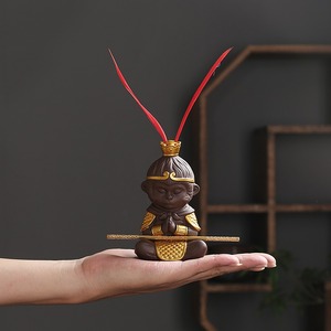 MSH Monkey King Ornament Meditación en Monkey King Adornos <span class=keywords><strong>con</strong></span> aros dorados - Product Image 1
