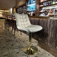 Chaise de bar moderne nordique pour salle à manger, mobilier d'appartement, tabouret de bar premium avec base en métal et repose-pieds