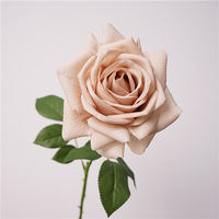 En Gros Direct Usine Grandes Roses Artificielles Effet Naturel au Toucher, Blanches, Rouges, Ivoire, à Longue Tige, pour Décoration Maison et Mariage