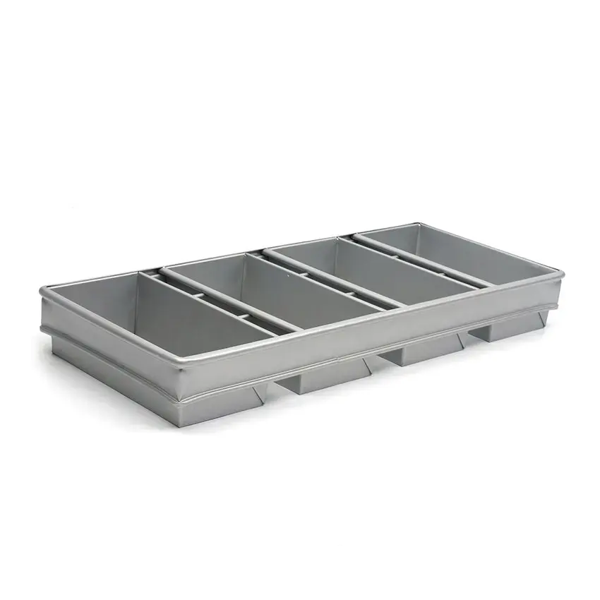 Alusteel antiadherente 4 correas Pullman pan lata tostada caja para hornear pan sin tapa