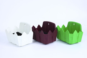 High Quality PP Plastic Wall Planters with Inner <b>Basket</b> Self Watering Faux Wood Fence Flower Pots Bulk Supplier - Product Image 6