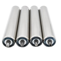 01WR25 Diamètre 25mm Poulie de renvoi en acier inoxydable Rouleau de convoyeur en acier sans puissance Ligne de production Bande transporteuse