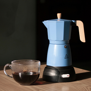 Cafetière électrique rétro 2026, type Moka, avec poignée en bois, design nordique, <span class=keywords><strong>6</strong></span> <span class=keywords><strong>tasses</strong></span>, style cuisinière électrique - Product Image 5