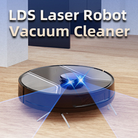 GEERLEPOL Wet Dry New Arrival APP Remote Control Laser Vacuum Cleaning Robot Works Google Home Alexa Electric/Battery-Powered